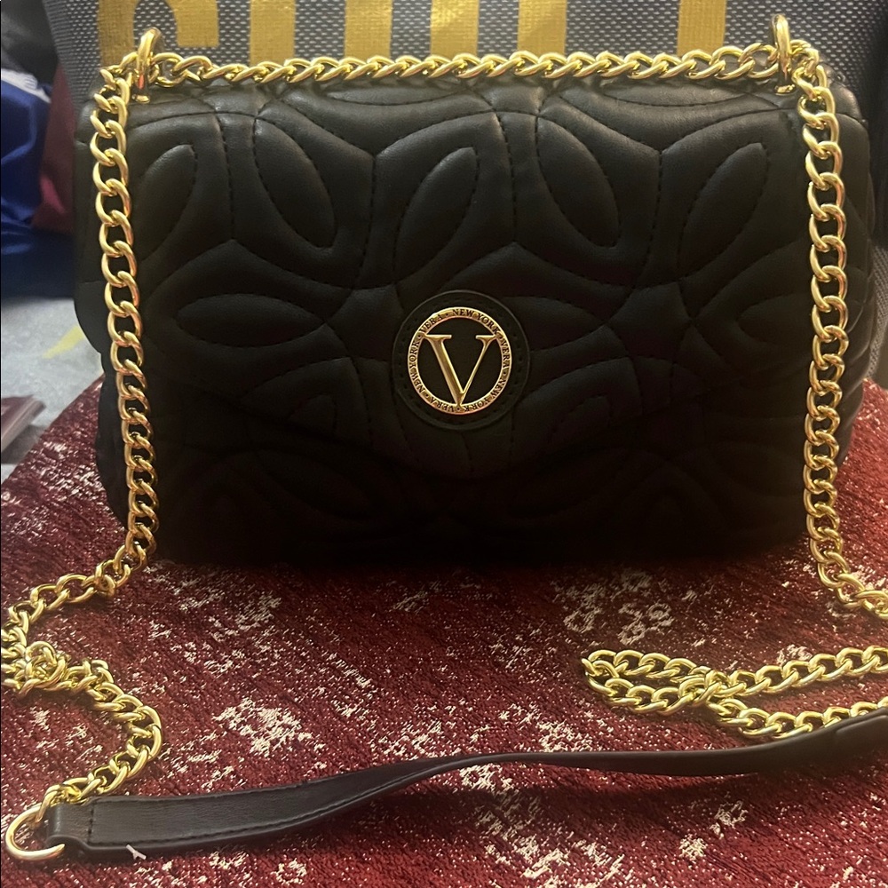 Chic Black Crossbody Bag with Gold Chain by Valentino
